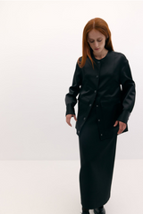 Harris Tapper Black Bonded Satin Agatha Bomber