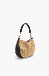Deadly Ponies Natural Raffia + Black Mini Sling Bag