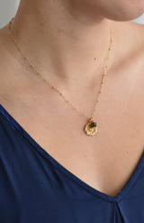 Charlotte Penman 14K Gold Plate Margarita Necklace Green Tourmailne + Gold