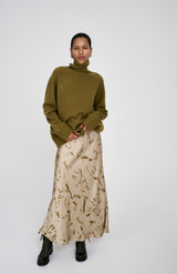 Rabens Saloner Fern Green Celly Roll Neck Sweater