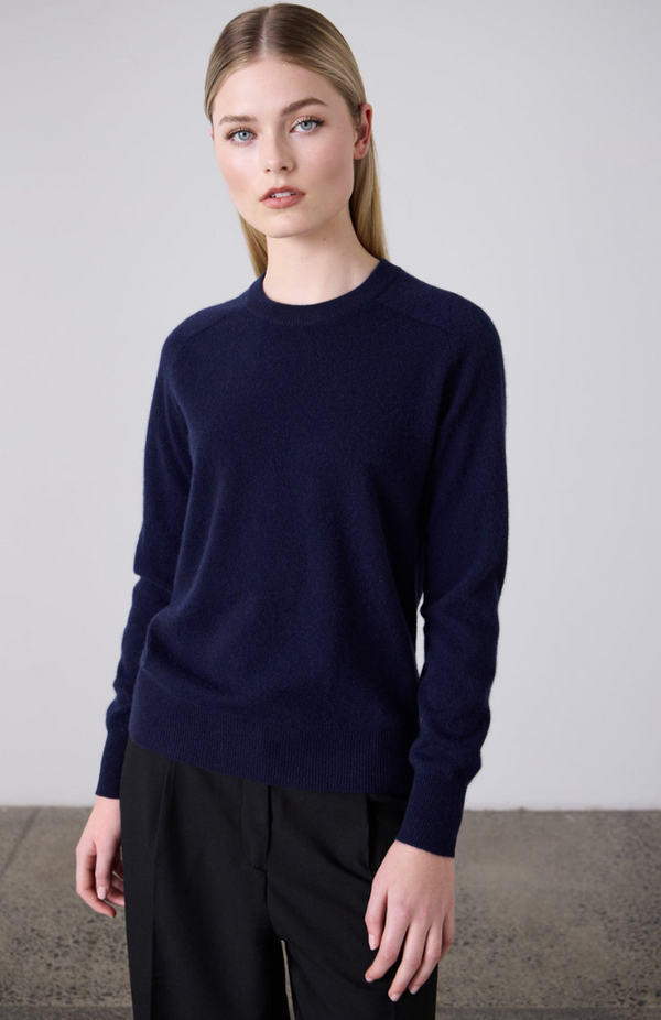 Laing Navy Sam Cashmere Crew