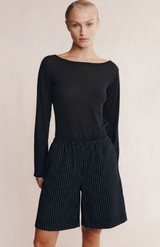 Marle Black Pinstripe Nara Short