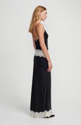 Hansen & Gretel Black + Cream Winslet Slip Dress