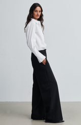 Second Female Black Fique Straight Trouser
