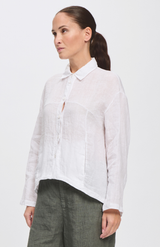 Transit White Linen Boxy Shirt