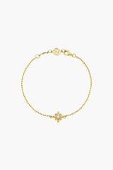 Zoe & Morgan 22K Gold Plate with White Zircon Inka Bracelet