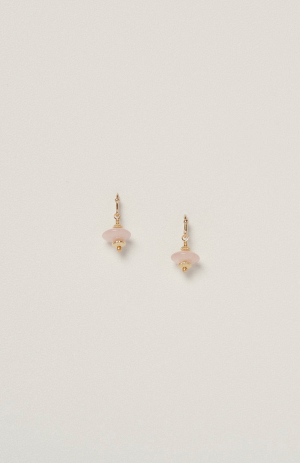 Charlotte Penman Gold Rose Quartz Cloud 1871 Earrings