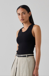 Laing Black Juna Ribbed Cotton Tank