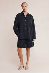 Marle Black Pinstripe Mella Shirt