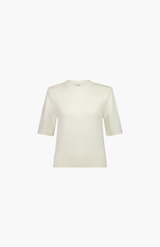 Rebe Ivory Short Sleeve Shoulder Knit
