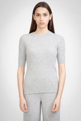 Aleger Polar Grey N.48 Cashmere Short Sleeve T-Shirt