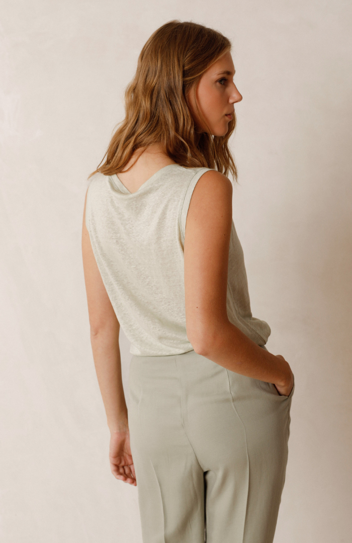 Indi & Cold Sage Linen Tank