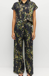 Juliette Hogan Dark Garland Cotton Painted Petals Koa Trouser
