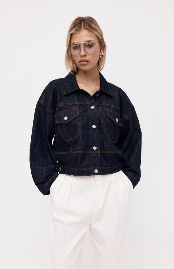 Rebe Indigo Cropped Denim Jacket