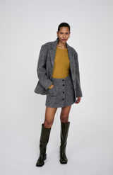 Rabens Saloner Grey Melange Nyara Fuzzy Jacket