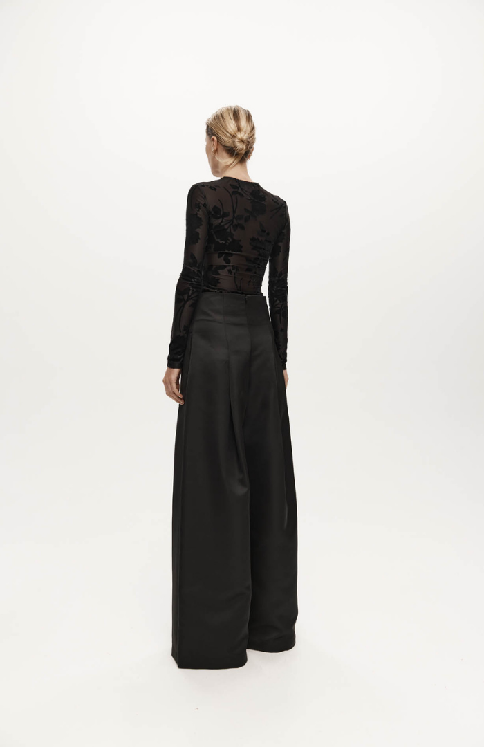 Harris Tapper Black Mesh Velvet Darvos Top