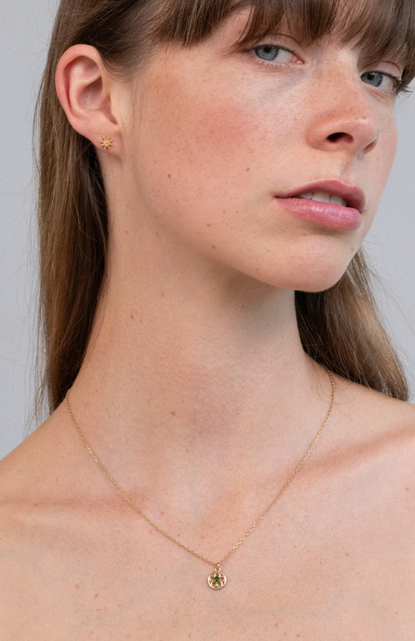 Zoe & Morgan 22k Gold Plate with Chrome Diopside Manuka Necklace