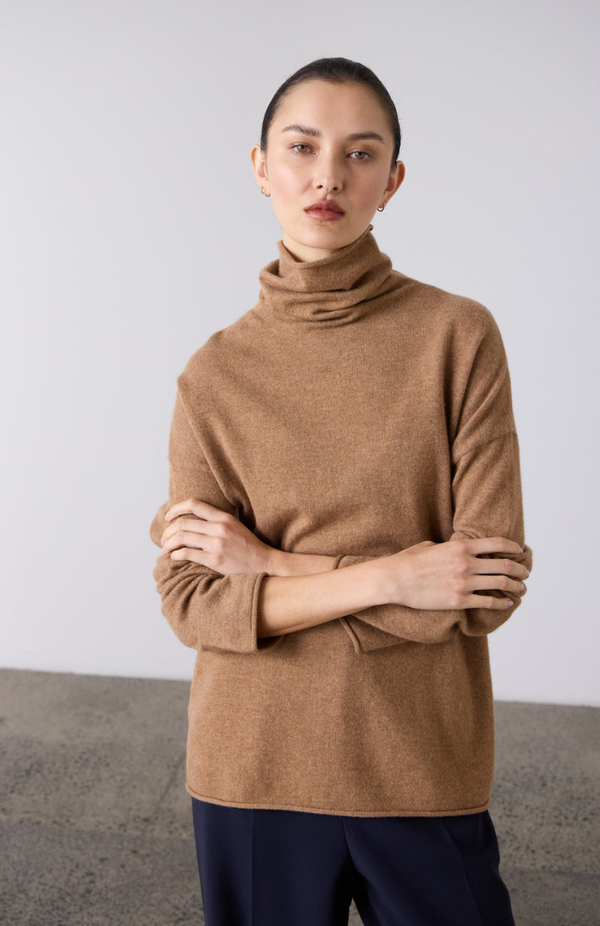 Laing Gingerbread Mara  Funnel Neck Knit