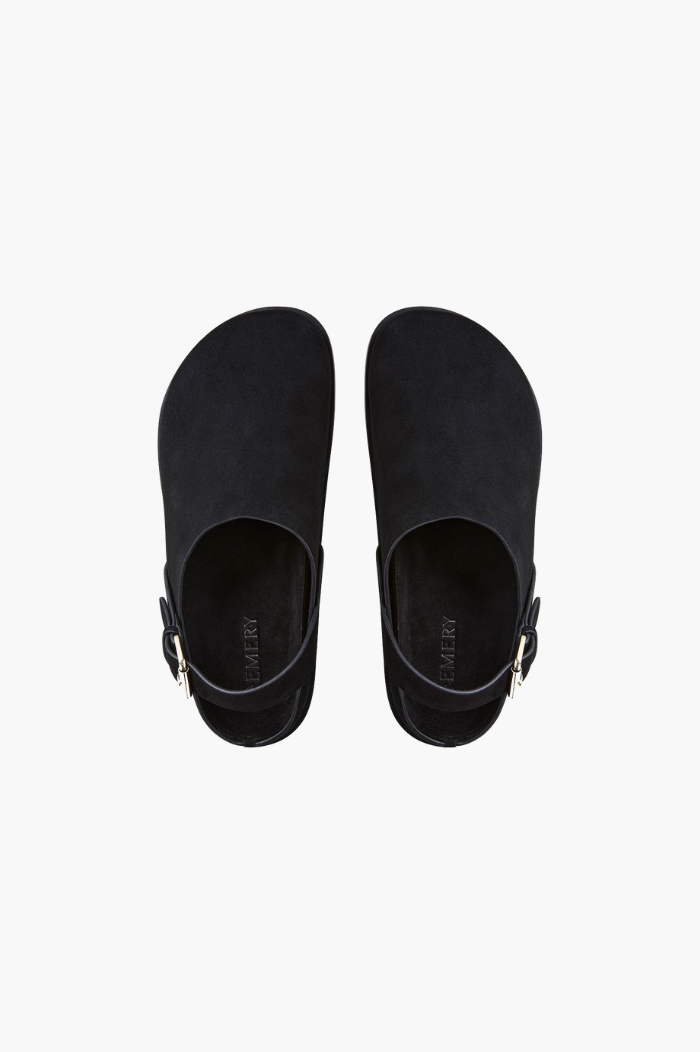 A.Emery Black Suede The Louis Clog