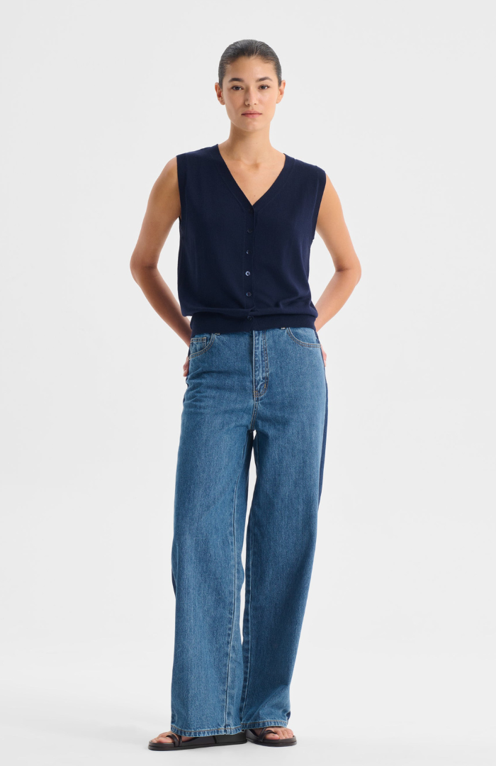 Morrison Navy Rhyan Knit Vest