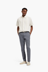 Scotch & Soda Bright White Solid Detail Cotton Shirt