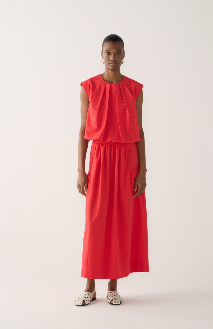 Foemina Rouge Seersucker Jewel Top