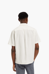 Scotch & Soda Bright White Solid Detail Cotton Shirt