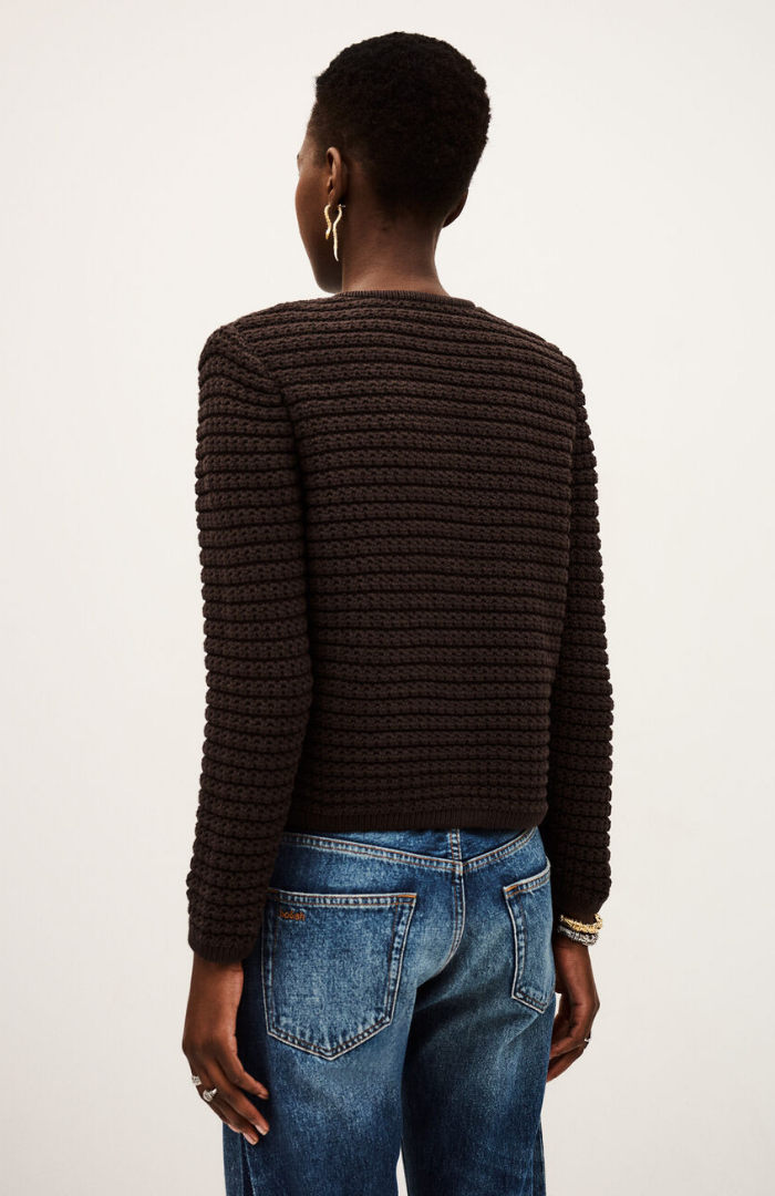 Ba&sh Chocolate Gaspard Cardigan