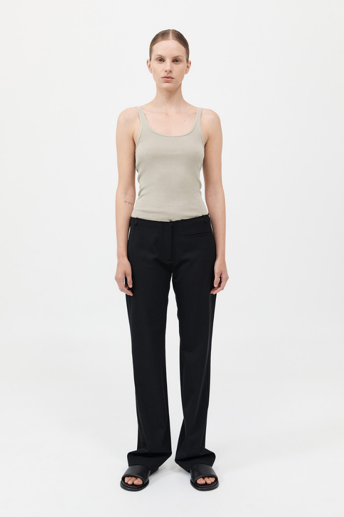 ST.AGNI Black Raw Edge Pants