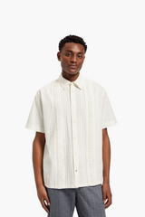 Scotch & Soda Bright White Solid Detail Cotton Shirt