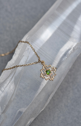 Zoe & Morgan 22k Gold Plate with Chrome Diopside Centered Necklace
