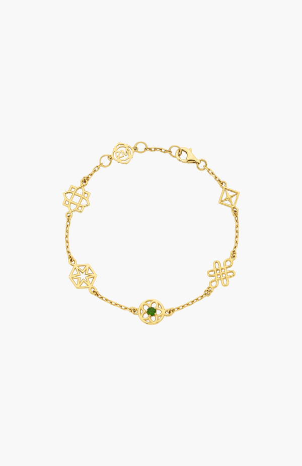 Zoe & Morgan 22k Gold Plate with Chrome Diopside Aura Bracelet