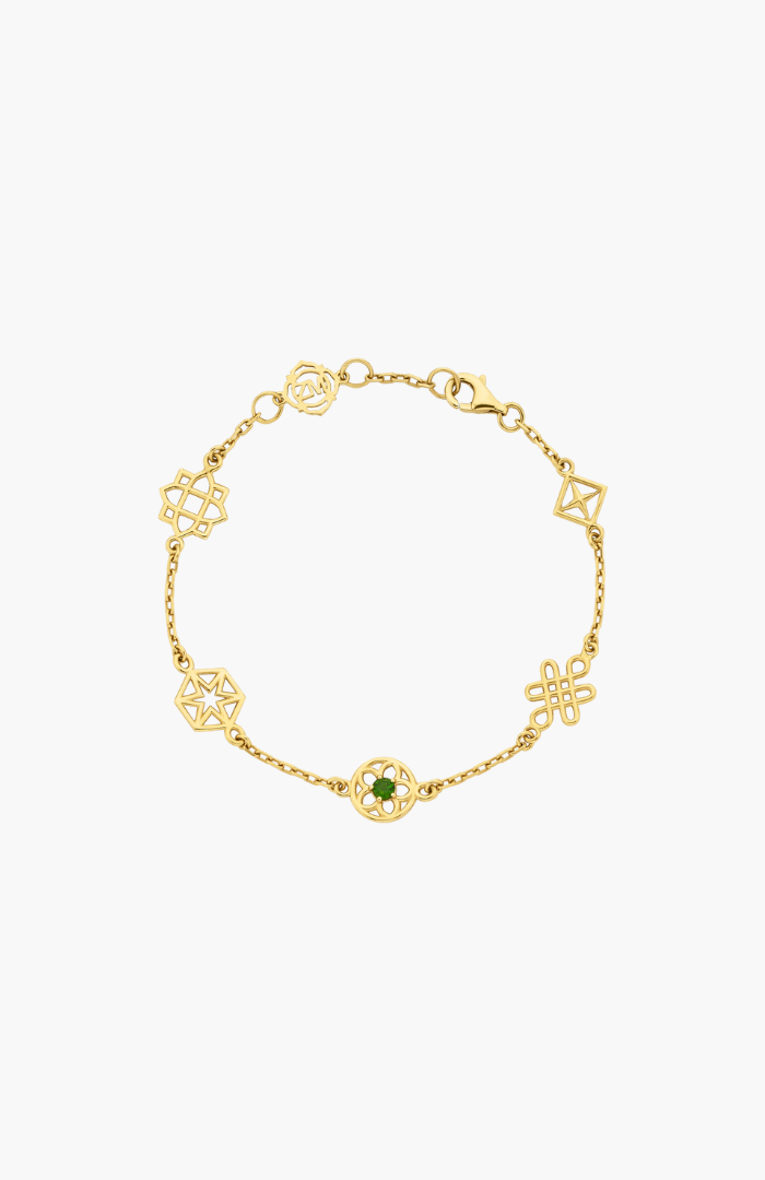 Zoe & Morgan 22k Gold Plate with Chrome Diopside Aura Bracelet