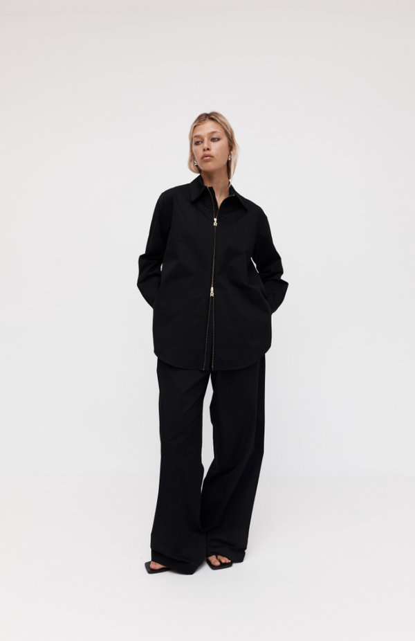 Rebe Black Relaxed Drawstring Trouser