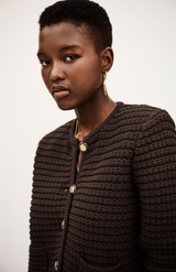 Ba&sh Chocolate Gaspard Cardigan