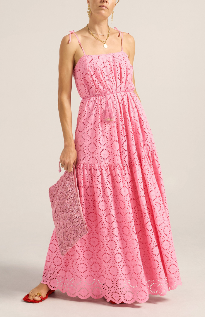 Ilio Nema Pink Macrame Clutch