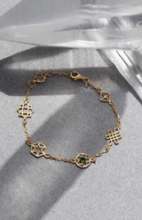 Zoe & Morgan 22k Gold Plate with Chrome Diopside Aura Bracelet