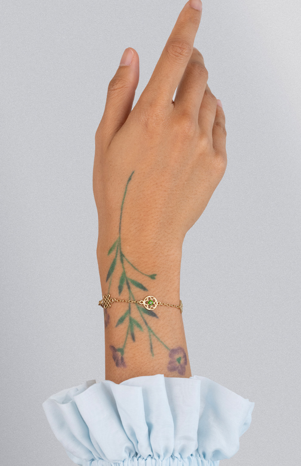 Zoe & Morgan 22k Gold Plate with Chrome Diopside Aura Bracelet