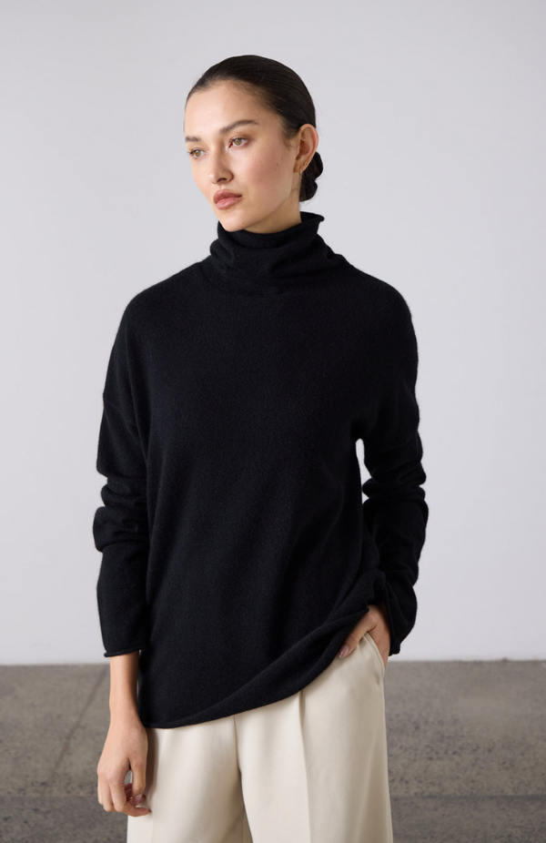 Laing Black Mara Funnel Neck Knit