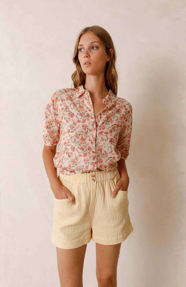 Indi & Cold Peach Floral Shirt