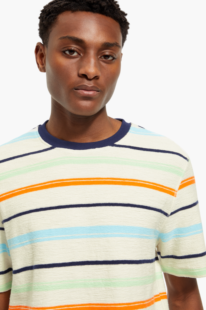 Scotch & Soda Mulitcolour Stripe Structured T-Shirt