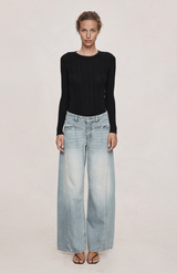 Marle Faded Blue Cross Stitch Jean