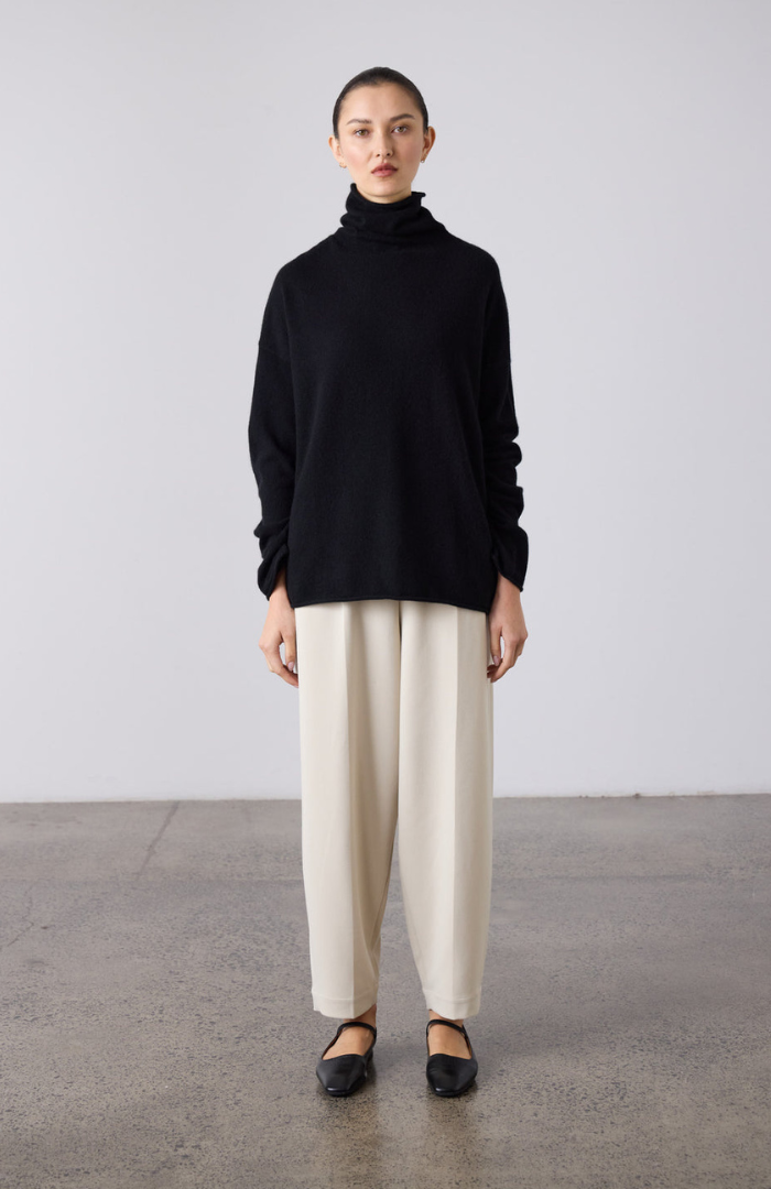 Laing Black Mara Funnel Neck Knit