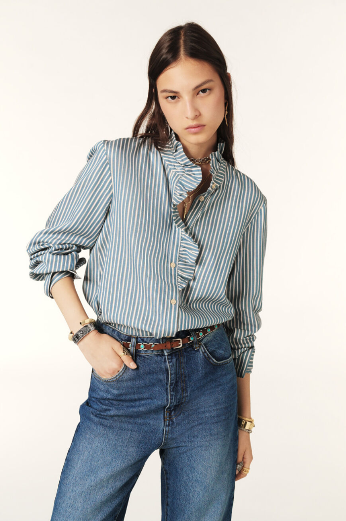 Ba&sh Blue Stripe Hesperis Shirt