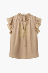 Mos Mosh Sesame Tea Emb Blouse