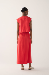 Foemina Rouge Seersucker Jewel Top