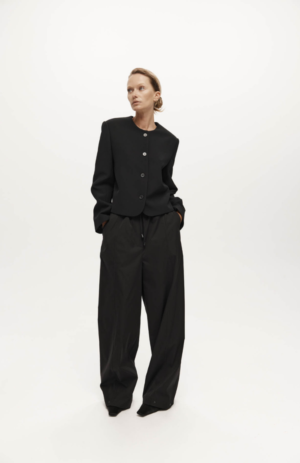 Harris Tapper Black Tech Taffeta Tanaka Trouser