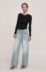 Marle Faded Blue Cross Stitch Jean