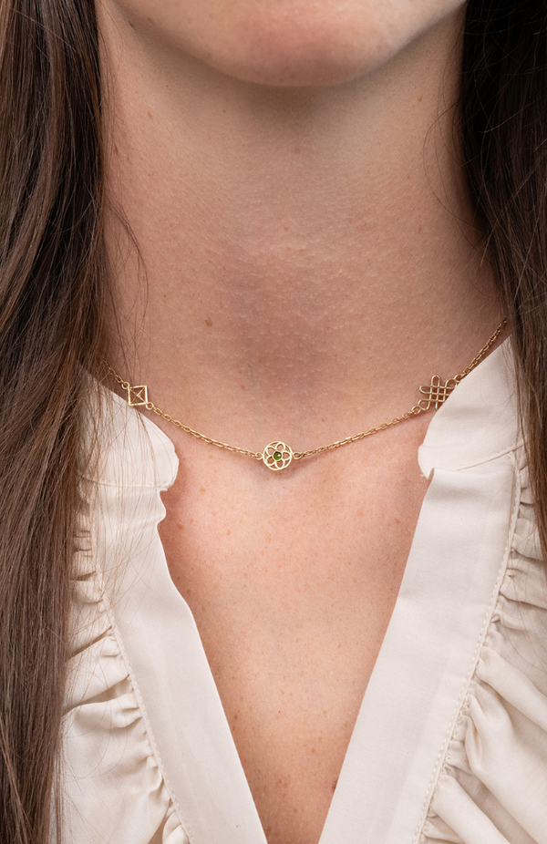 Zoe & Morgan 22k Gold Plate with Chrome Diopside Aura Necklace