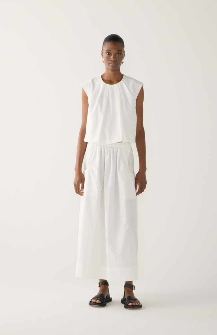 Foemina White Seersucker Oda Skirt